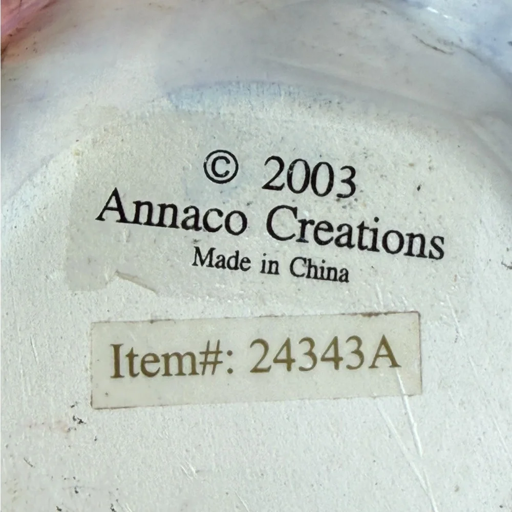 Annaco Creations WhimsiClay Cat Figurine Fancy XO Hearts Collectible 2003